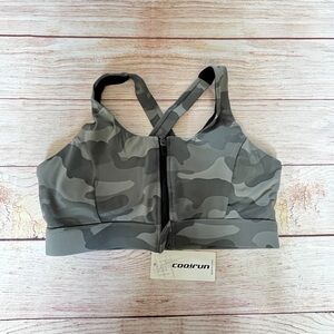 Women's Camouflage Sports Bra - Gray/Green